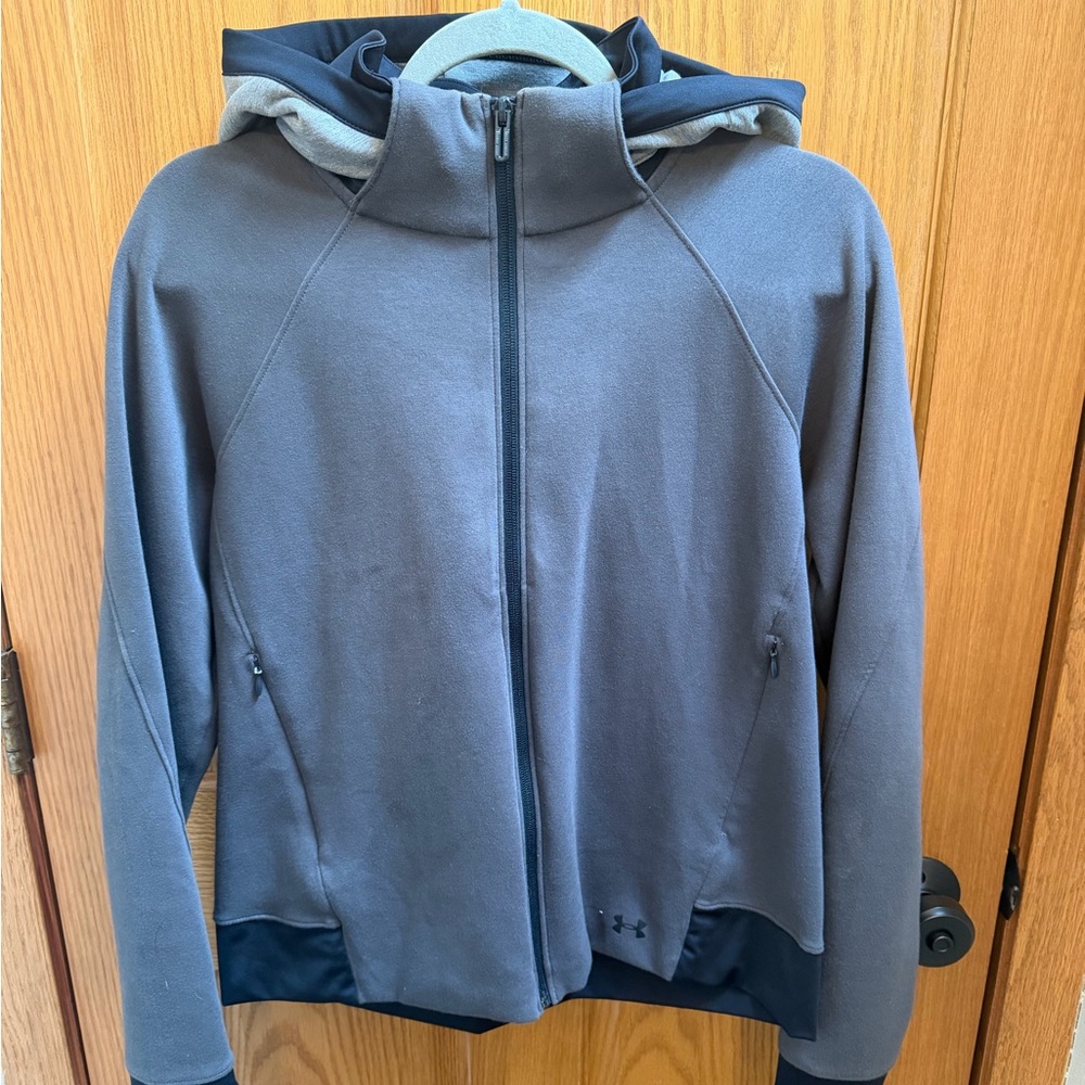 Under Armour Women's Grey Hooded Lightweight Full-Zip Jacket